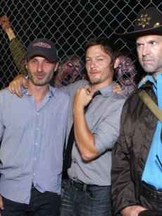 Andrew Lincoln and Norman Reedus attend ‘The Walking Dead’ 100th Issue Black-Carpet event powered by Hyundai and Future US at PETCO Park on July 13, 2012