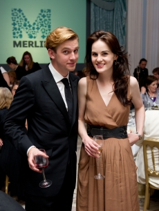 Dan Stevens and Michelle Dockery attend ‘An Evening With Downton Abbey - Raising Money For Merlin - The Medical Relief Charity’ at The Savoy Hotel, London, on July 14, 2011