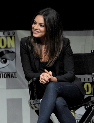 Mila Kunis speaks at the ‘Oz: The Great and Powerful’ panel during Comic-Con International 2012 at San Diego Convention Center in San Diego on July 12, 2012 