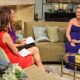 Melissa Joan Hart dishes details on her pregnancy to Kit Hoover and guest co-host Joely Fisher on the set of Access Hollywood Live on July 25, 2012