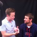 Billy Bush gets personal with U.S. swimmer Michael Phelps at the 2012 Summer London Olympics on July 25, 2012