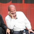 Kelsey Grammer speaks on a cell phone at the ‘Boss’ discussion panel during the Starz portion of the 2012 Summer Television Critics Association tour at the Beverly Hilton Hotel on August 2, 2012