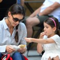 Katie Holmes and Suri Cruise share lunch as they visit Museum of Modern Art, New York City, on August 6, 2012
