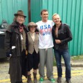 Patrick Stewart, Maisie Williams, Ryan Lochte, Simon Pegg pose on the set of a Funny Or Die video (Photo courtesy Ryan Lochte/Twitter)