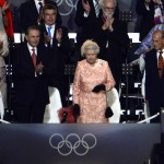 Britain’s Queen Elizabeth II arrives during the opening ceremony of the London 2012 Olympic Games at the Olympic stadium in London on July 27, 2012 