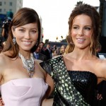 Jessica Biel and Kate Beckinsale at the ‘Total Recall’ premiere at Grauman’s Chinese Theatre on August 1, 2012 in Hollywood

