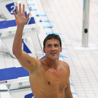 Ryan Lochte of the United States after winning Gold in the Final of the Men’s 400m Individual Medley on Day 1 of the London 2012 Olympic Games at the Aquatics Centre on July 28, 2012
