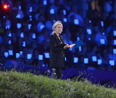 ‘Harry Potter’ author J.K. Rowling takes part in the opening ceremony of the London 2012 Olympic Games at the Olympic Stadium in London on July 27, 2012 
