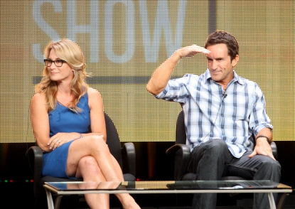 Executive producer Amy Coleman and host/executive producer Jeff Probst speak at the ‘The Jeff Probst Show’ discussion panel during the CBS portion of the 2012 Summer Television Critics Association tour at the Beverly Hilton Hotel on July 29, 2012