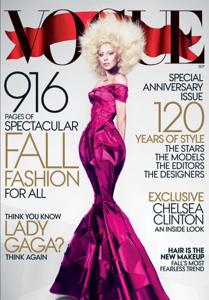 Lady Gaga on the cover of Vogue’s September 2012 issue