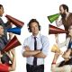 Tyler James Williams as Owen, John Cho as Steven, Laura Benanti as Lauren, (center) Matthew Perry as Ryan, (right, top down) Brett Gelman as Mr. K, Julie White as Anne, Suzy Nakamura as Yolanda on NBC’s ‘Go On’
