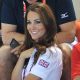 Catherine, Duchess of Cambridge watch Synchronised Swimming on Day 13 of the London 2012 Olympic Games at the Aquatics Centre in London on August 9, 2012