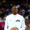 Team USA’s Kobe Bryant looks on ahead of the Men’s Basketball gold medal game between the United States and Spain at the London 2012 Olympics Games on August 12, 2012