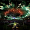 Fireworks during the Closing Ceremony on Day 16 of the London 2012 Olympic Games at Olympic Stadium on August 12, 2012