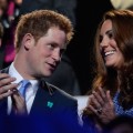 Prince Harry of Wales and Britain’s Catherine, Duchess of Cambridge, applaud in the stands of the Olympic stadium during the closing ceremony of the 2012 London Olympic Games in London on August 12, 2012
