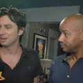 Zach Braff and Donald Faison on the set of ‘The Exes,’ August 14, 2012