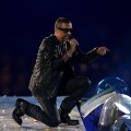 George Michael performs during the Closing Ceremony on Day 16 of the London 2012 Olympic Games at Olympic Stadium, London, on August 12, 2012