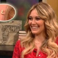 Hilary Duff shows off her ‘L’ charm necklace, in honor of her son Luca