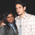 Mindy Kaling and John Mayer pose at a party for ‘The Mindy Project’ at Skybar in Los Angeles on August 25, 2012 