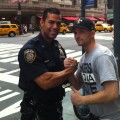 J.W. Cortes and Marine Corp. Sargeant Tyler Dodd in NYC, August 27, 2012