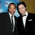 Donald Faison and Zach Braff attend an after party celebrating the press night performance of ‘All New People’ at St Martin’s Lane Hotel, London, on February 28, 2012
