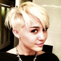 Miley Cyrus shows off new pixie cut on August 12, 2012 