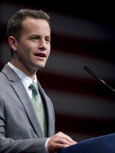 Kirk Cameron speaks at the 2012 Conservative Political Action Conference in Washington, D.C., February 9, 2012