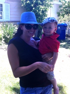 Laura Saltman and her son Brenner
