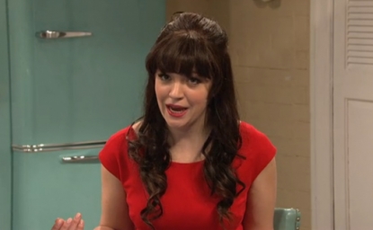 Abby Elliott as Zooey Deschanel on ‘Saturday Night Live’