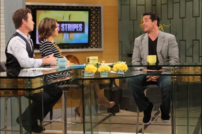 Dean Cain chats with Billy Bush and Kit Hoover on Access Hollywood Live on August 28, 2012