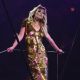 Kate Moss performs during the closing ceremony of the 2012 London Olympic Games at the Olympic stadium in London on August 12, 2012