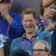 Prince Harry watches Beach Volleyball on Day 12 of the London 2012 Olympic Games at Horse Guards Parade, London, on August 8, 2012