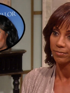 Holly Robinson Peete stops by Access Hollywood Live on September 5, 2012 / inset: Michael Clarke Duncan and Omarosa Manigault Stallworth