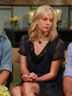 The cast of NBC’s ‘The New Normal’ — Justin Bartha, Georgia King and Andrew Rannells — visit Access Hollywood Live, Burbank, Sept. 7, 2012