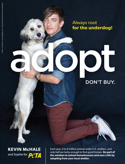 Kevin McHale and Sophie for PETA