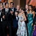 The cast and crew of “Modern Family” takes the stage at the 2012 Emmy Awards