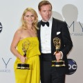 Claire Danes and Damian Lewis pose in the 64th Annual Emmy Awards press room at Nokia Theatre L.A. Live in Los Angeles on September 23, 2012