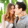  Kings of Leon bassist Jared Followill and model Martha Patterson pose during a portrait shoot April 29, 2012