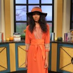 Roe Fashion Show retro looks on Access Hollywood Live on September 27, 2012