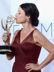 Julia Louis-Dreyfus, winner Outstanding Lead Actress in a Comedy Series, poses in the press room during the 64th Annual Primetime Emmy Awards at Nokia Theatre L.A. Live in Los Angeles on September 23, 2012 