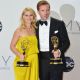 Claire Danes and Damian Lewis pose in the 64th Annual Emmy Awards press room at Nokia Theatre L.A. Live in Los Angeles on September 23, 2012