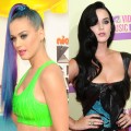 Katy Perry began a trend with her colorful hairstyles, but six months later, the pop star returned to her black waves just in time for the MTV Video Music Awards in Los Angeles on September 6, 2012 