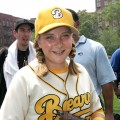 Sammi Kane Kraft poses for a photo as she visits Harlem little leaguers at the Harlem RBI Field July 19, 2005 in New York City
