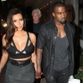 Kim Kardashian and Kanye West are seen leaving Prime 112 Steakhouse in Miami on October 14, 2012