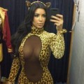 Kim Kardashian sports a Halloween costume on October 13, 2012