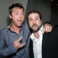 Lance Bass and Joey Fatone seen at the Pure Nightclub at Caesars Palace in Las Vegas on February 20, 2008