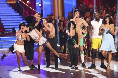 The ‘Gangnam Style’ team perform during Week 5 of ‘Dancing with the Stars: All-Stars,’ October 22, 2012