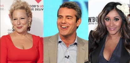 Bette Midler, Andy Cohen, Nicole ‘Snooki’ Polizzi