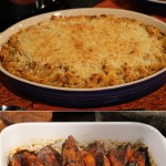 Rick Bayless’ Macaroni & Cheese/Rick Bayless’ Chile Glazed Sweet Potatoes