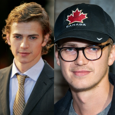 (Left) Hayden Christiensen, who played Anakin Skywalker in ‘Star Wars Episode III: Revenge of the Sith,’ is seen at London Premiere in 2005. (Right) In 2012, Christensen is spotted at an Art Exhibition at Dream Downtown in New York City